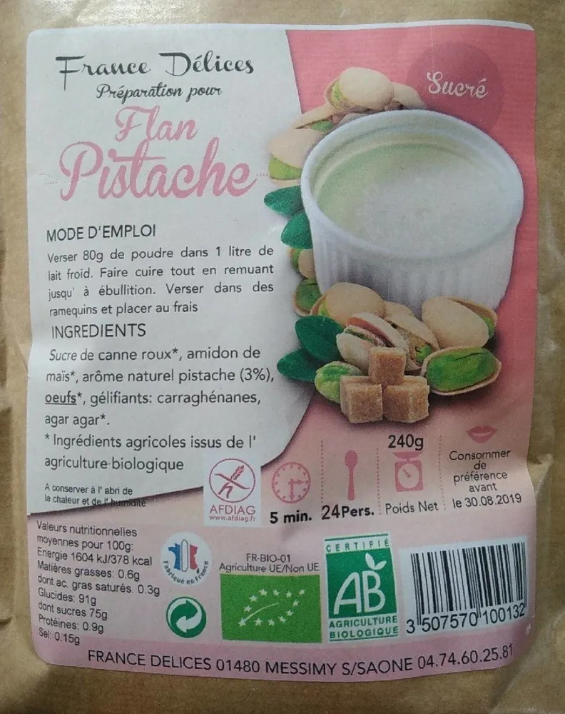 Flan Pistache sucré