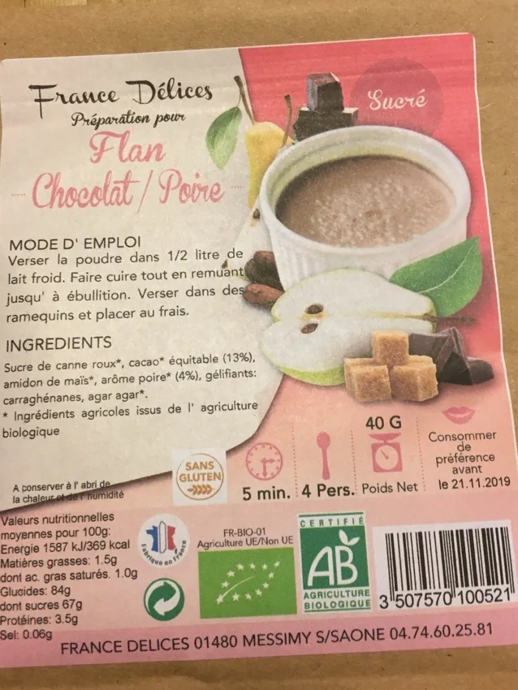 Flan chocolat/poire
