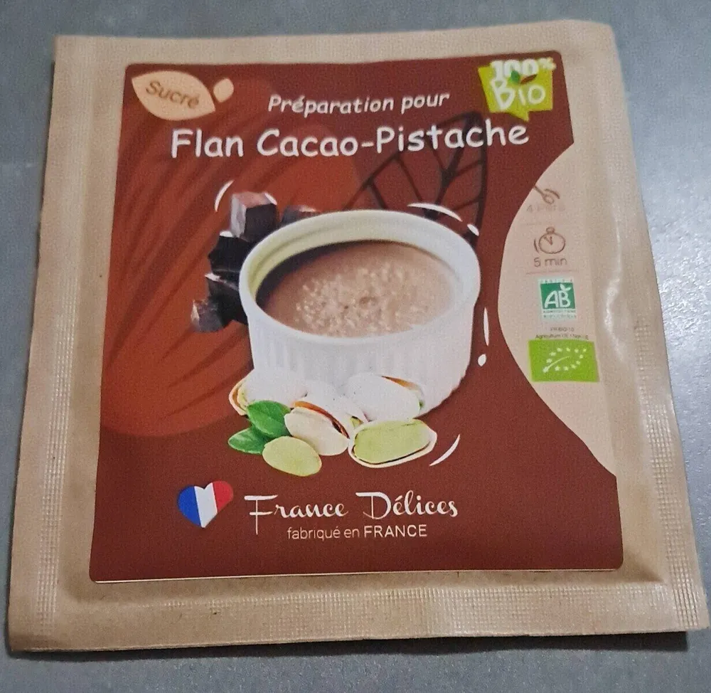 Préparation pour flan Cacao-Pistache