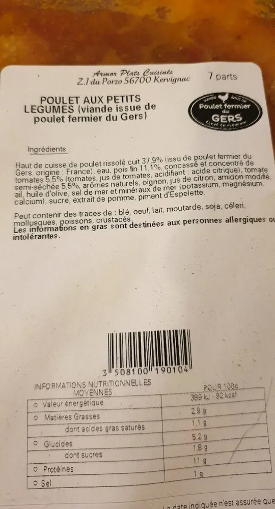 Poulet aux petits légumes