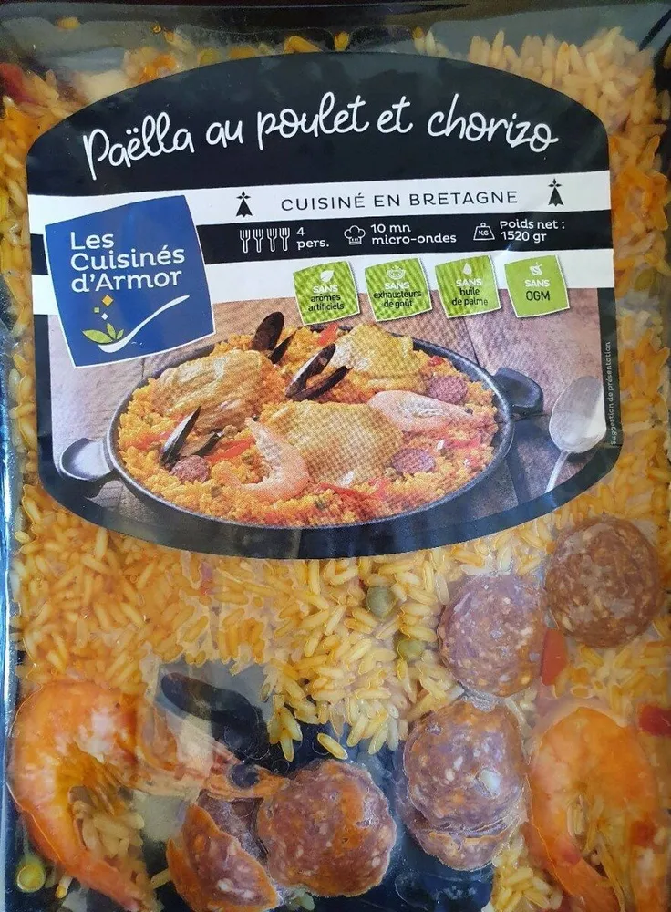 Paella au poulet et chorizo