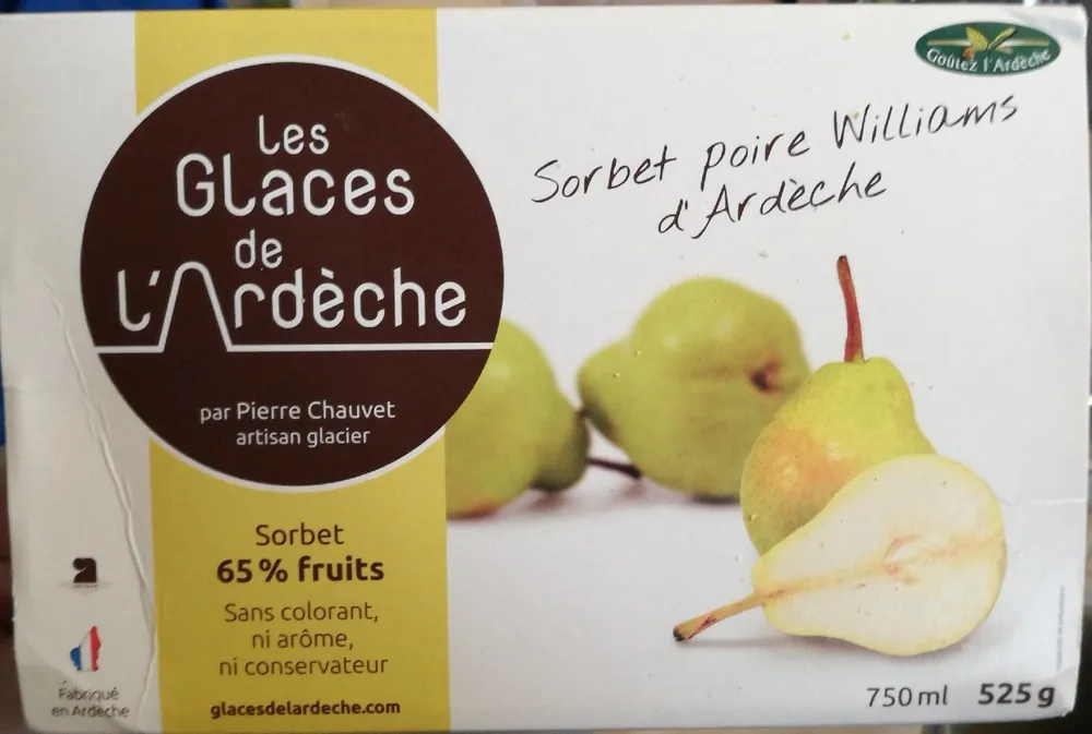 Sorbet poire Williams d'Ardèche