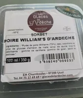 Sorbet poire Williams d'Ardèche