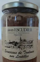 Saucisses de Toulouse aux lentilles