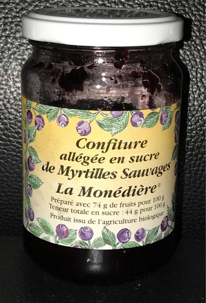 Confiture allégée en sucre de Myrtilles Sauvages