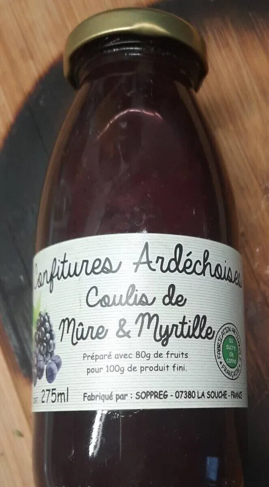 Coulis de mûre et myrtille