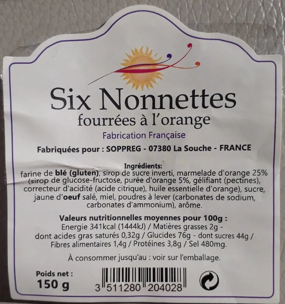 Nonnettes fourrées à l'orange
