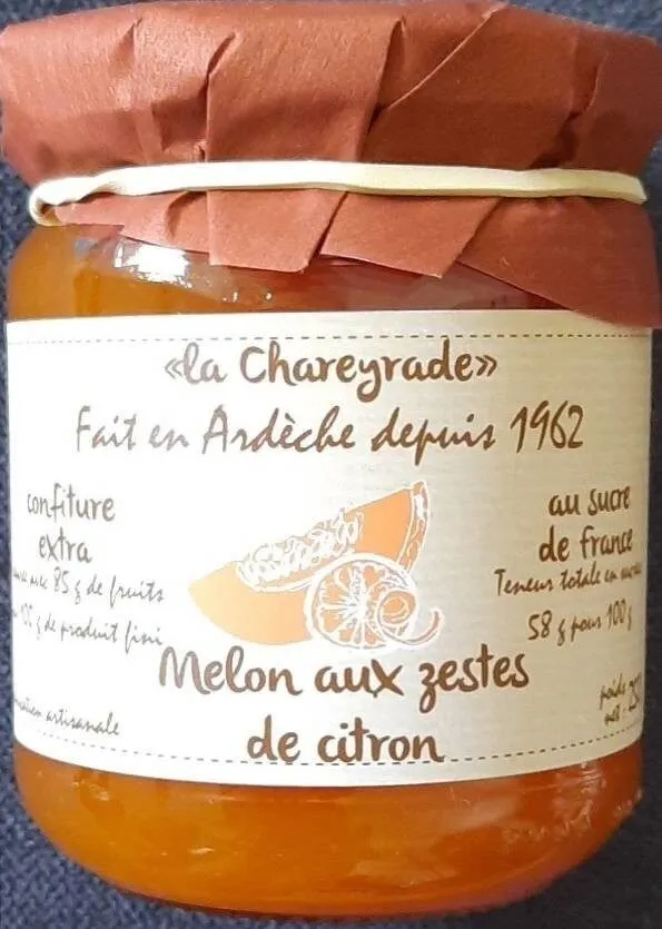 Confiture extra melon aux zestes de citron