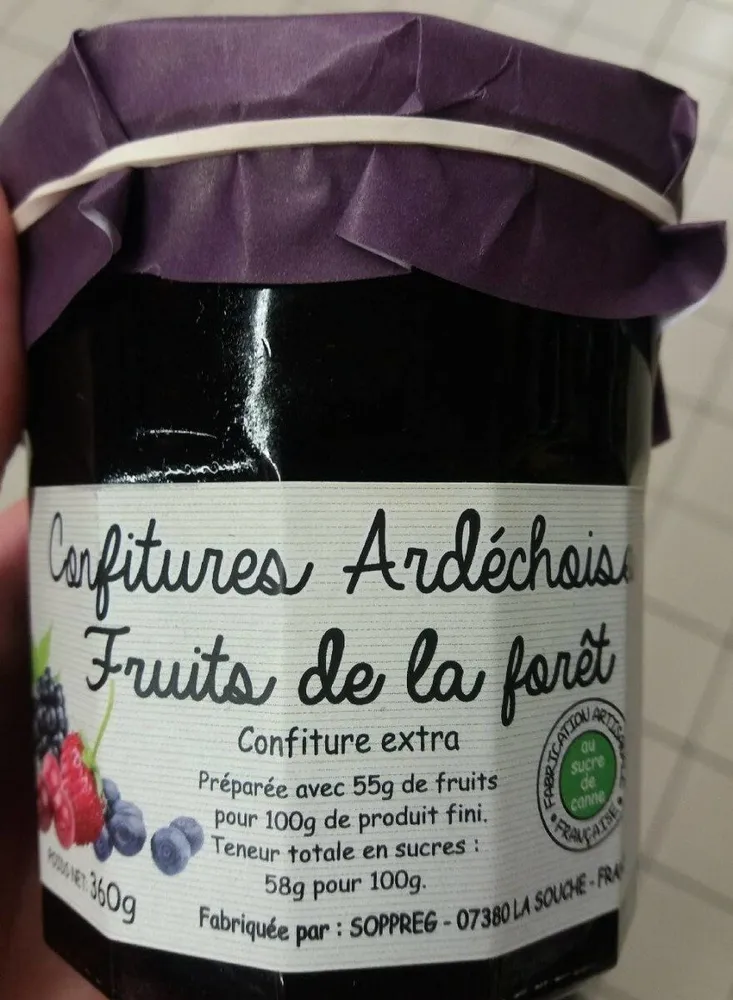 Confitures ardechoises fruits de la forer
