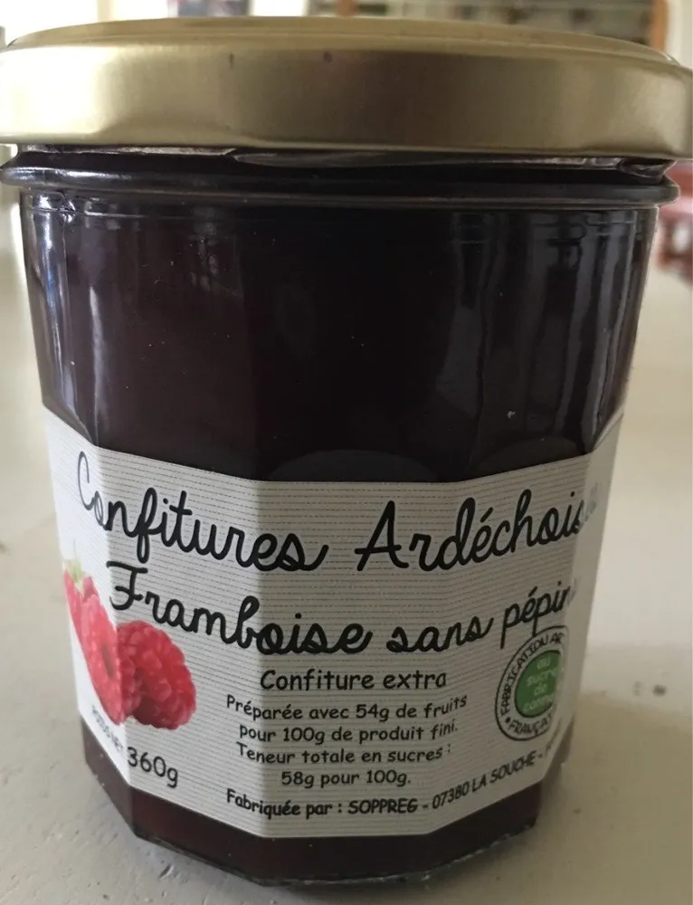Confiture Extra de Framboise sans pépins