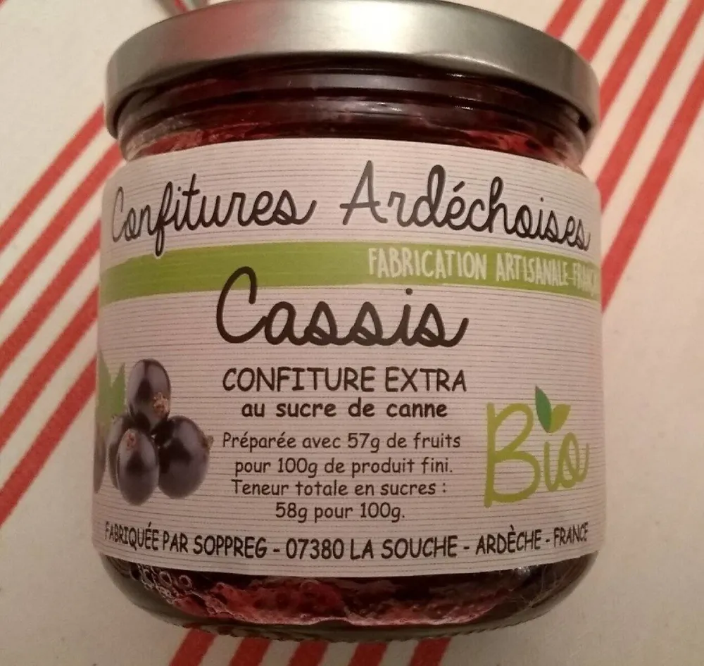 Cassis confiture extra au sucre de canne