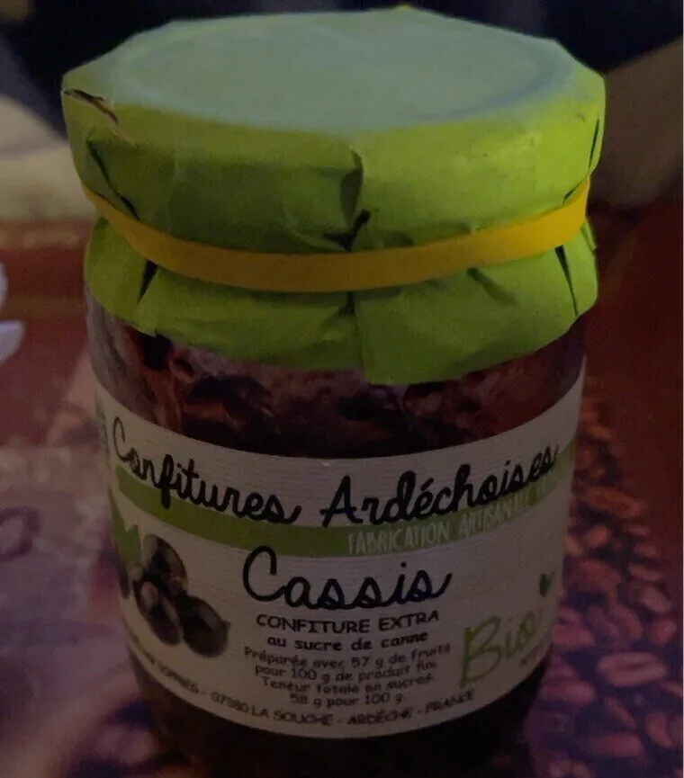 Confiture ardéchoise de Cassis au Sucre de Canne