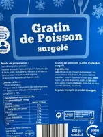 Gratin de poisson surgelé