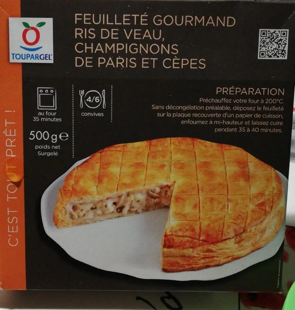 Feuilleté gourmand ris de veau champignons de Paris et cèpes