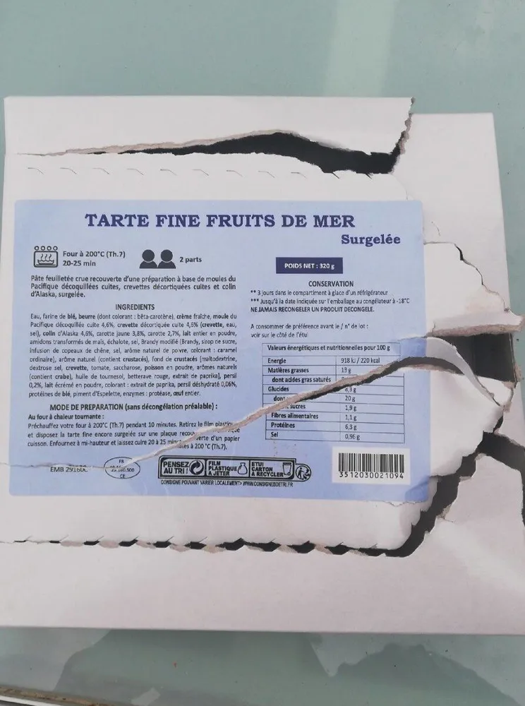 Tarte fine fruit de mer