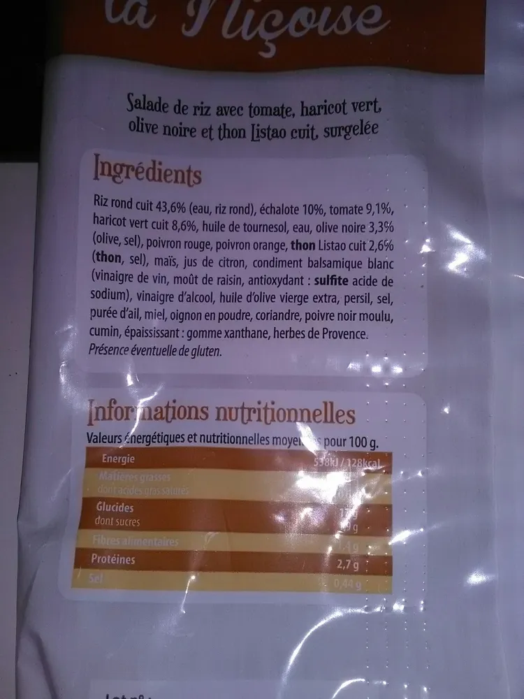 Salade de riz la niçoise