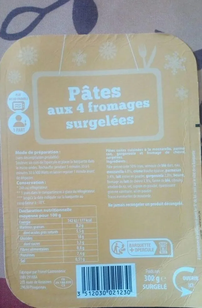 Pâtes aux 4 fromages