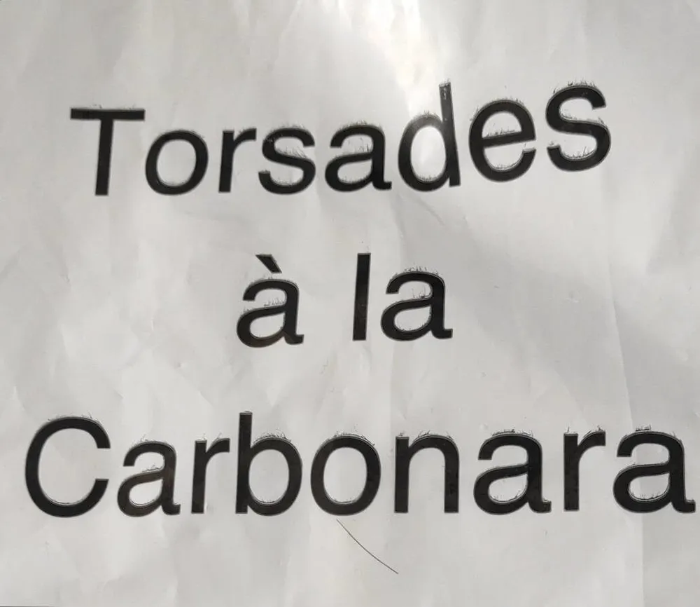 Torsades a la carbonara