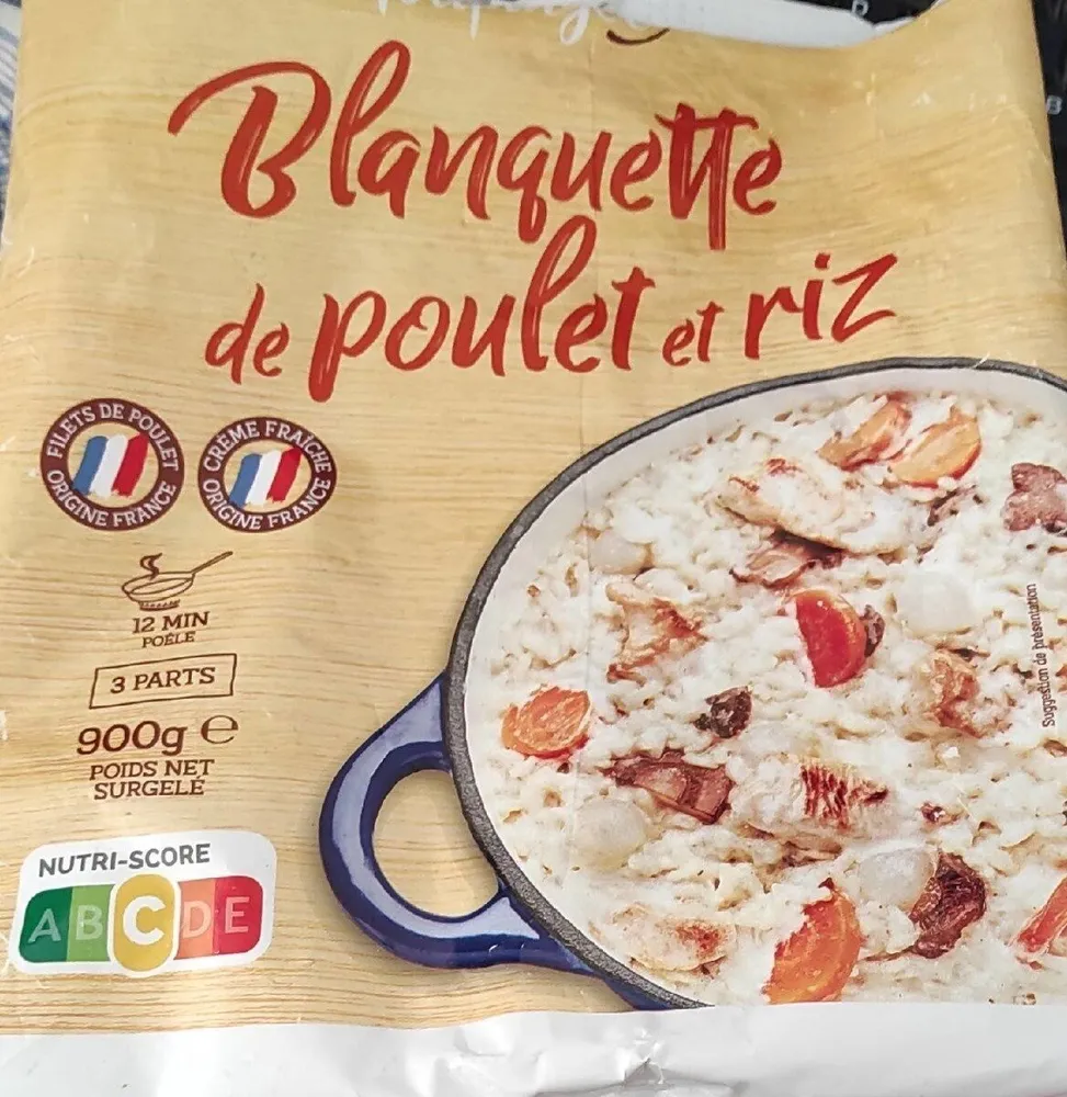 Blanquette de poulet et riz