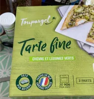 Tarte fine chèvre et légumes verts