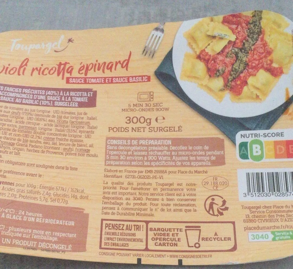 Raviolis ricotta epinard