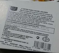 2 tartes fines chèvre légumes