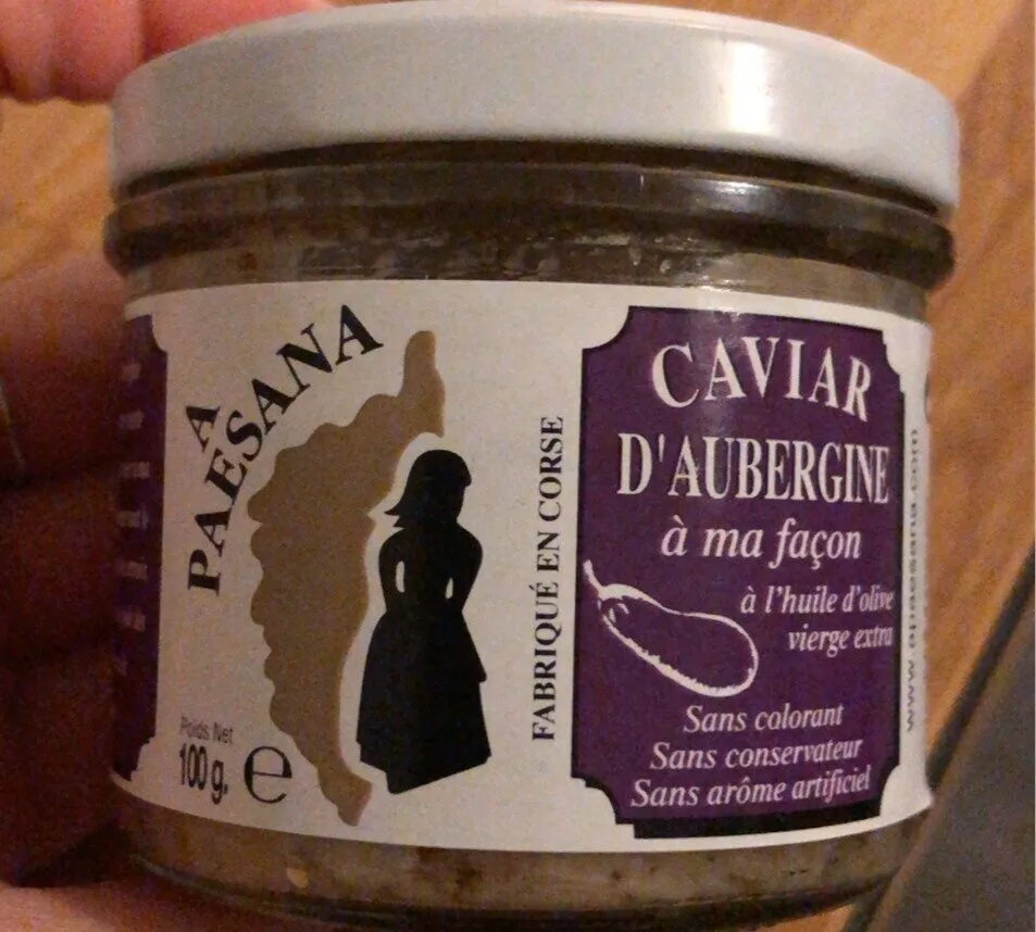Caviar d’aubergine huile d’olive vierge extra