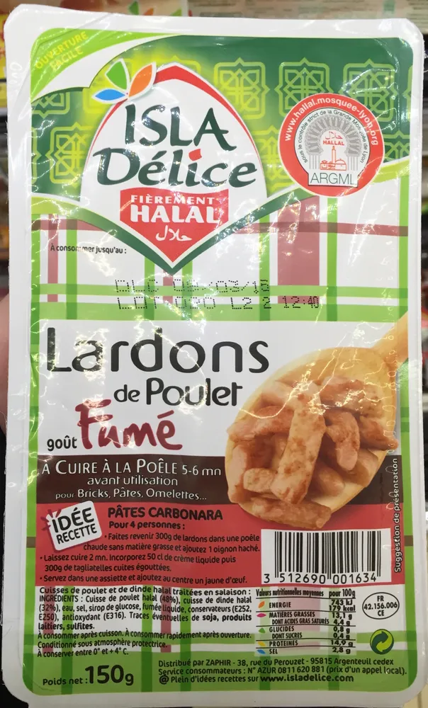 Lardons de poulet goût fumé