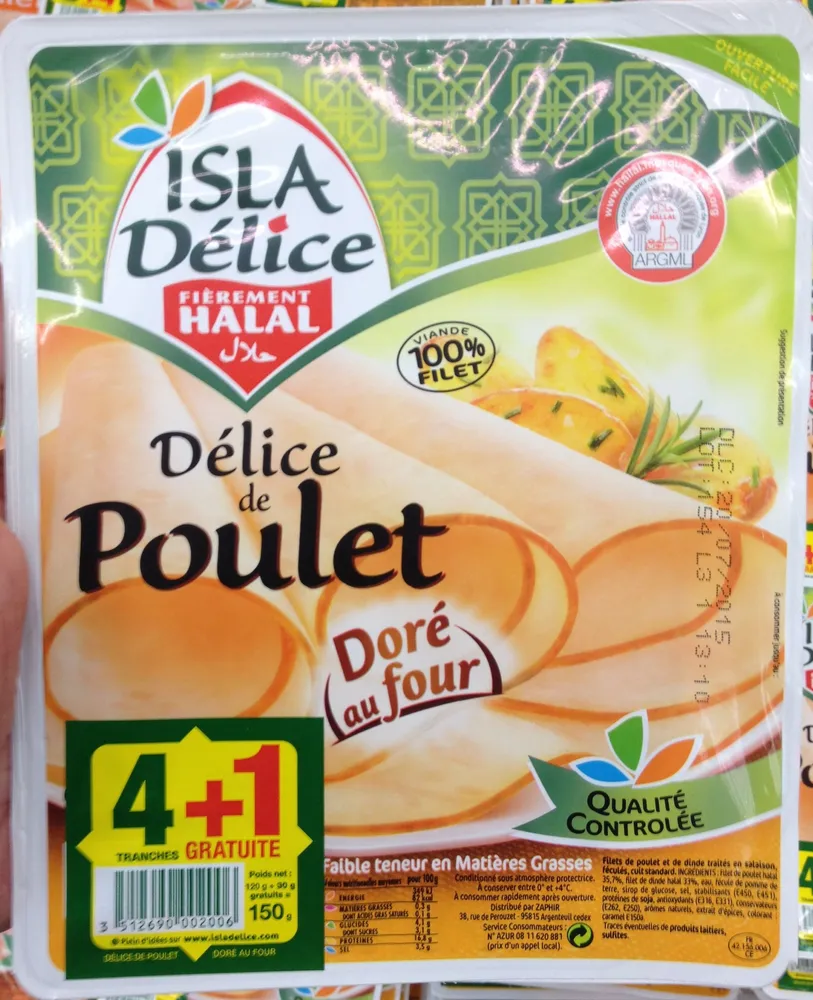 Délice de poulet doré au four 5 tranches