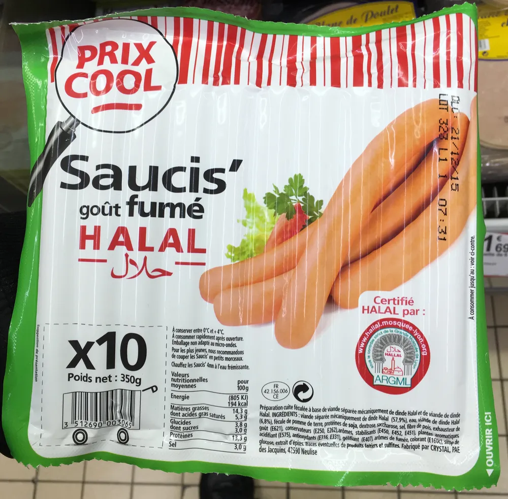 Saucis' goût fumé halal
