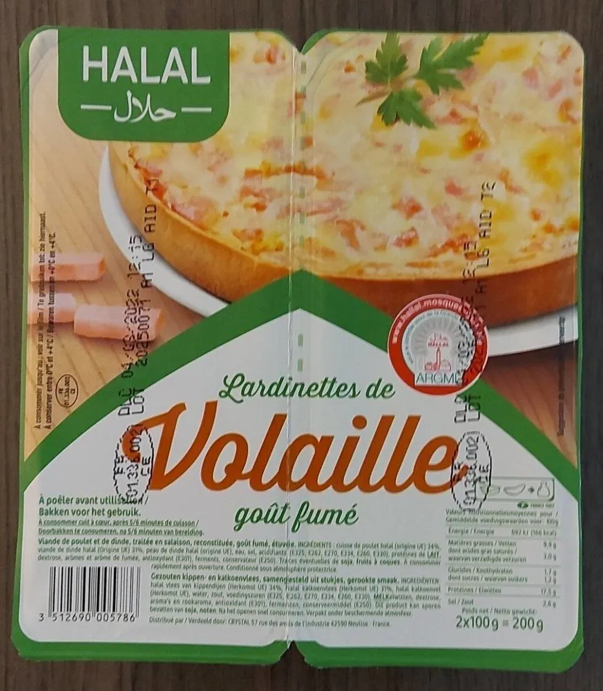 Lardinettes de volaille goût fumé halal