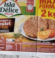 25 burgers de poulet goût roti