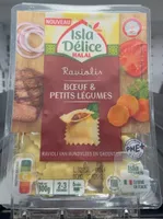 Raviolis, bœuf et petits légumes