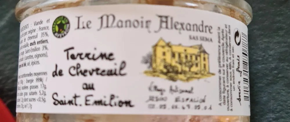 Terrine de chevreuil au Saint-Emilion