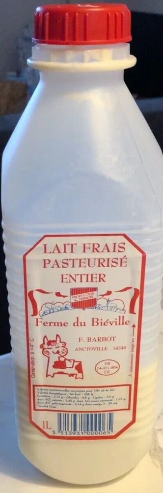 LAIT FRAIS PASTEURISÉ ENTIER