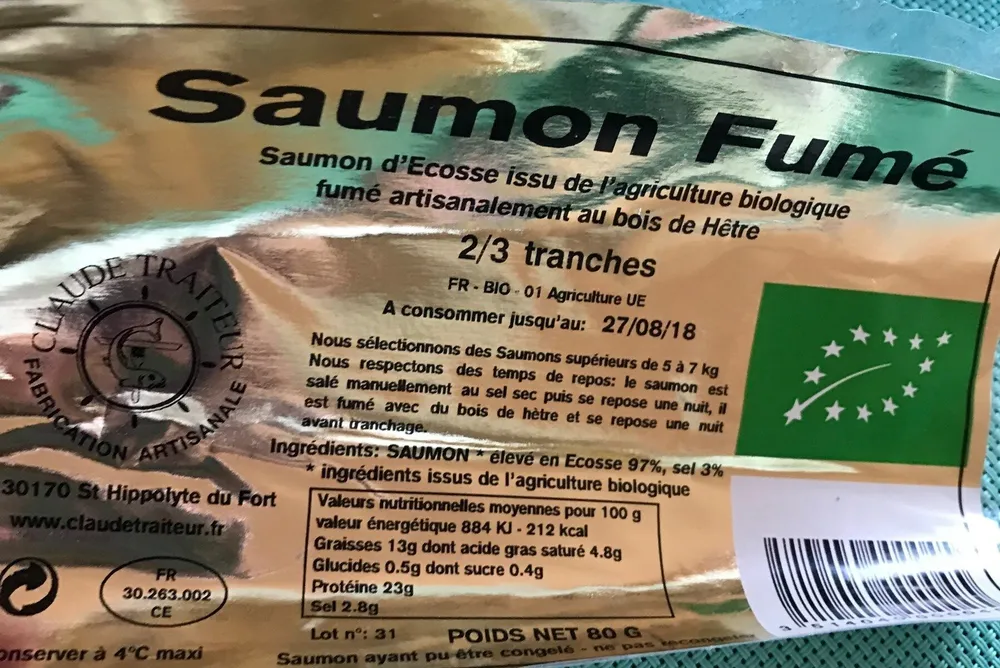 Saumon d'Ecosse Bio Claude Traiteur 2 tranches