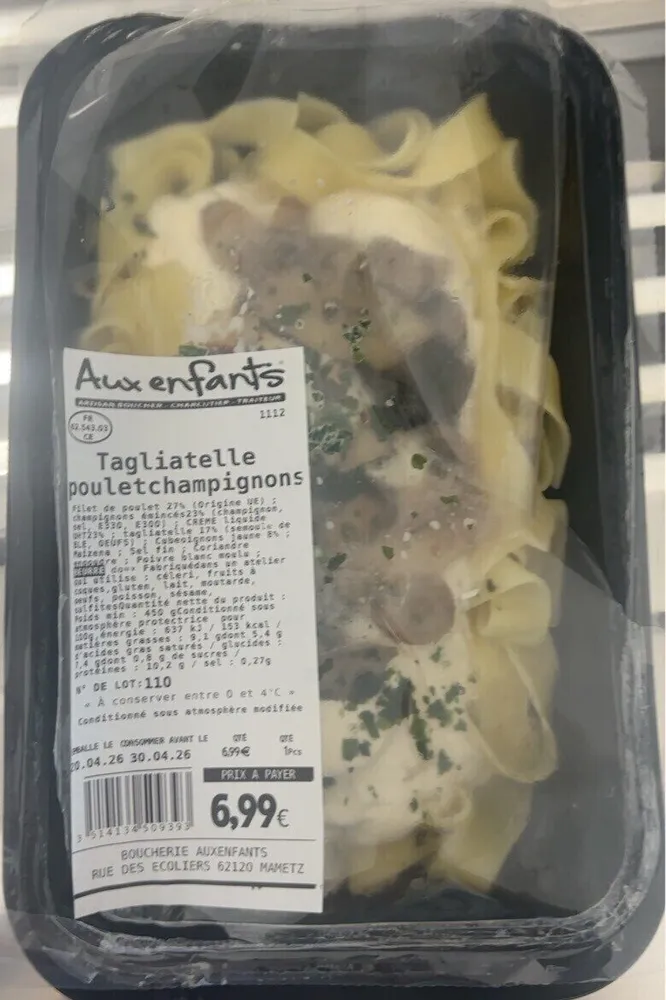Tagliatelles poulet champignons