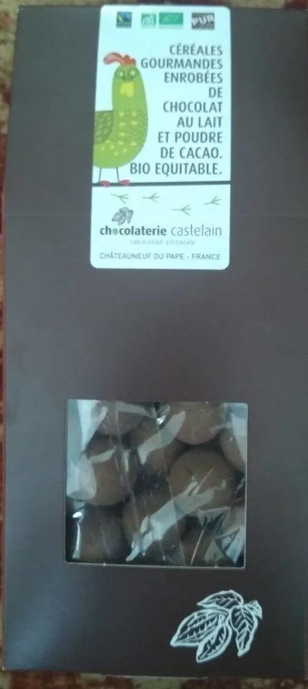 Céréales gourmandes enrobées de chocolat au lait