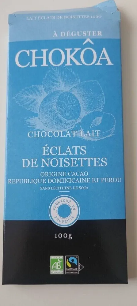 Chocolat lait éclats de noisettes