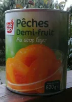 Pêches demi-fruit au sirop léger