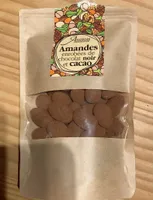 Amandes enrobées de chocolat noir et cacao