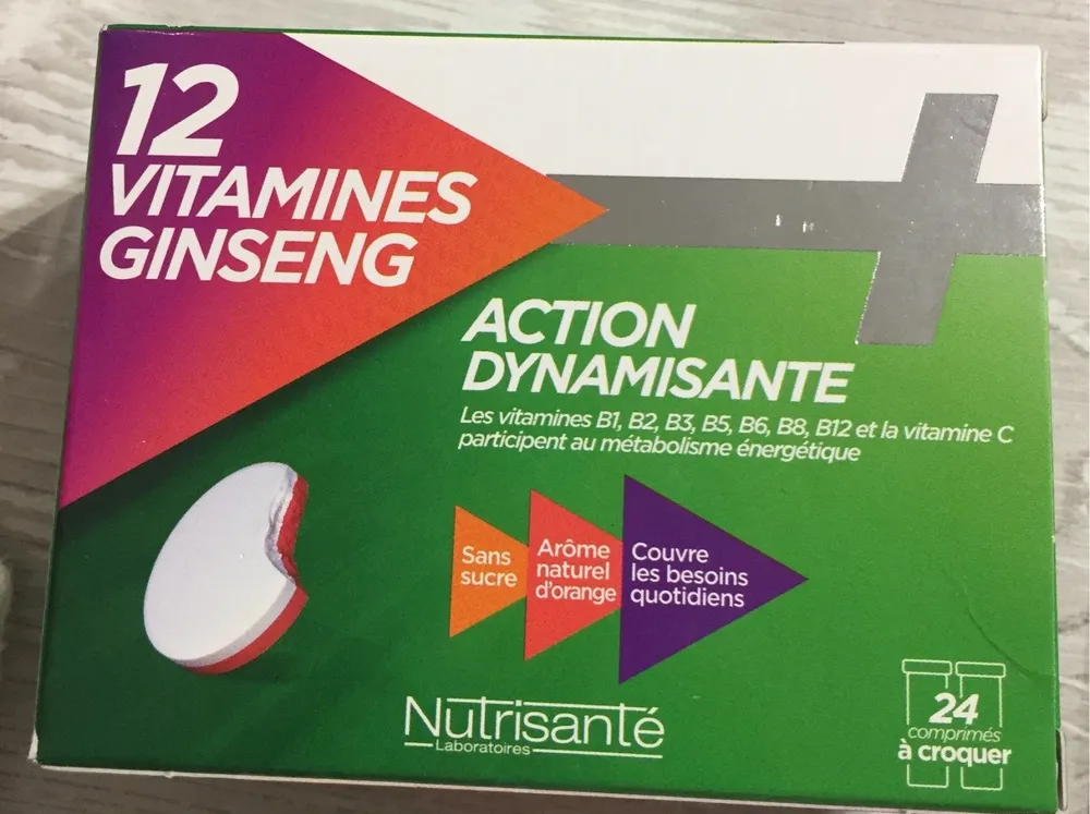 Nutrisante 12 Vitamines+ginseng 24 CPS A Croquer (adult)