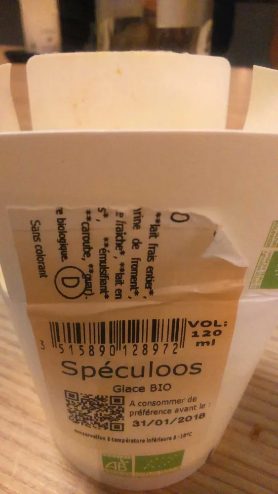 Glace Bio speculoos