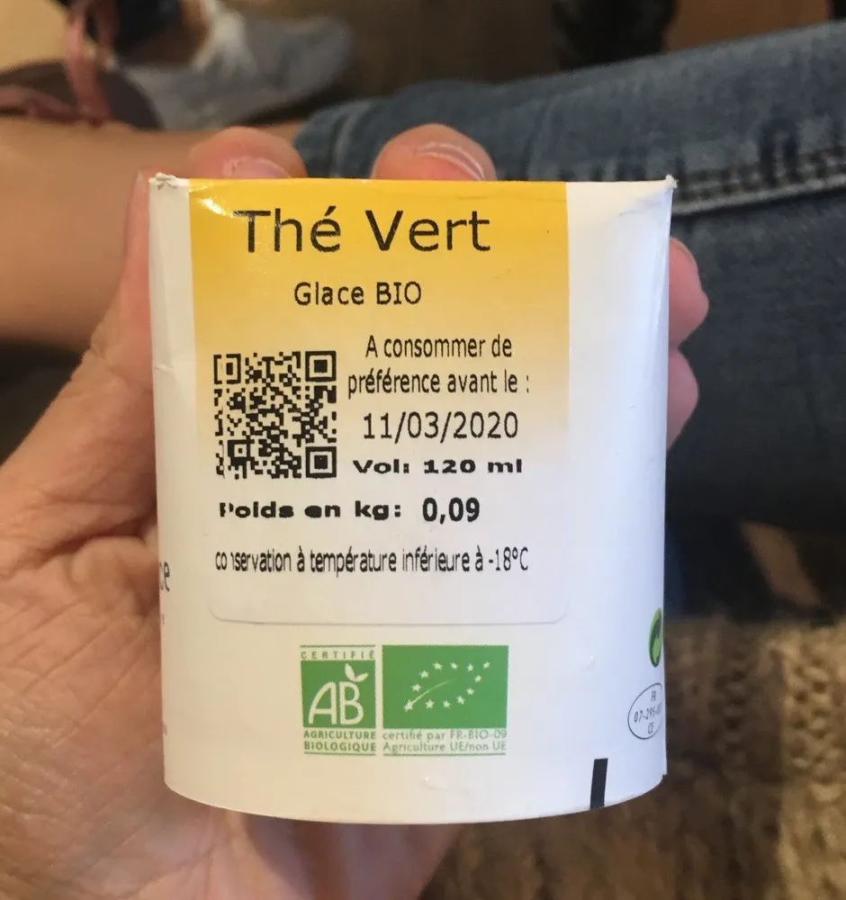 Glace bio thé vert