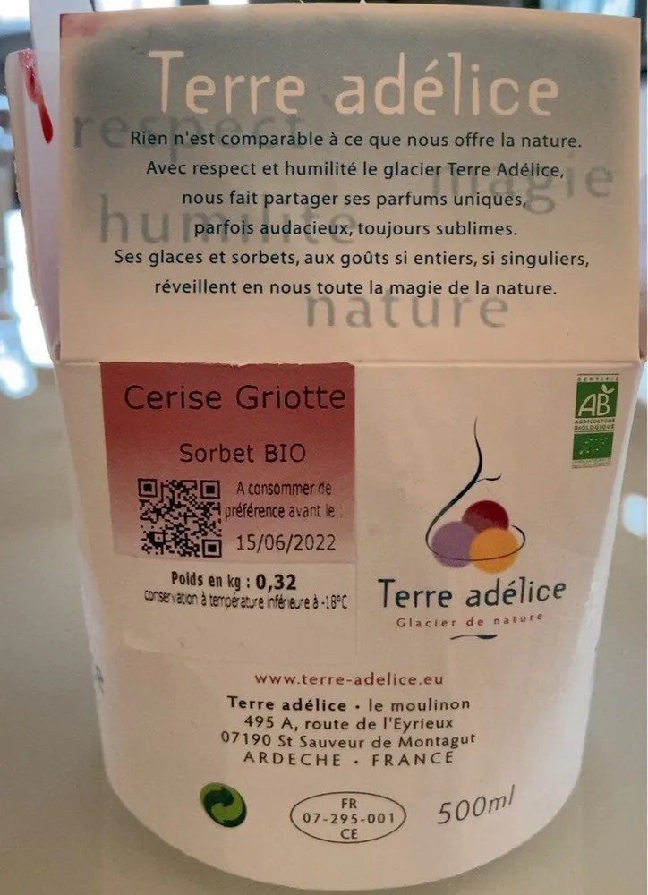 Sorbet cerise griotte