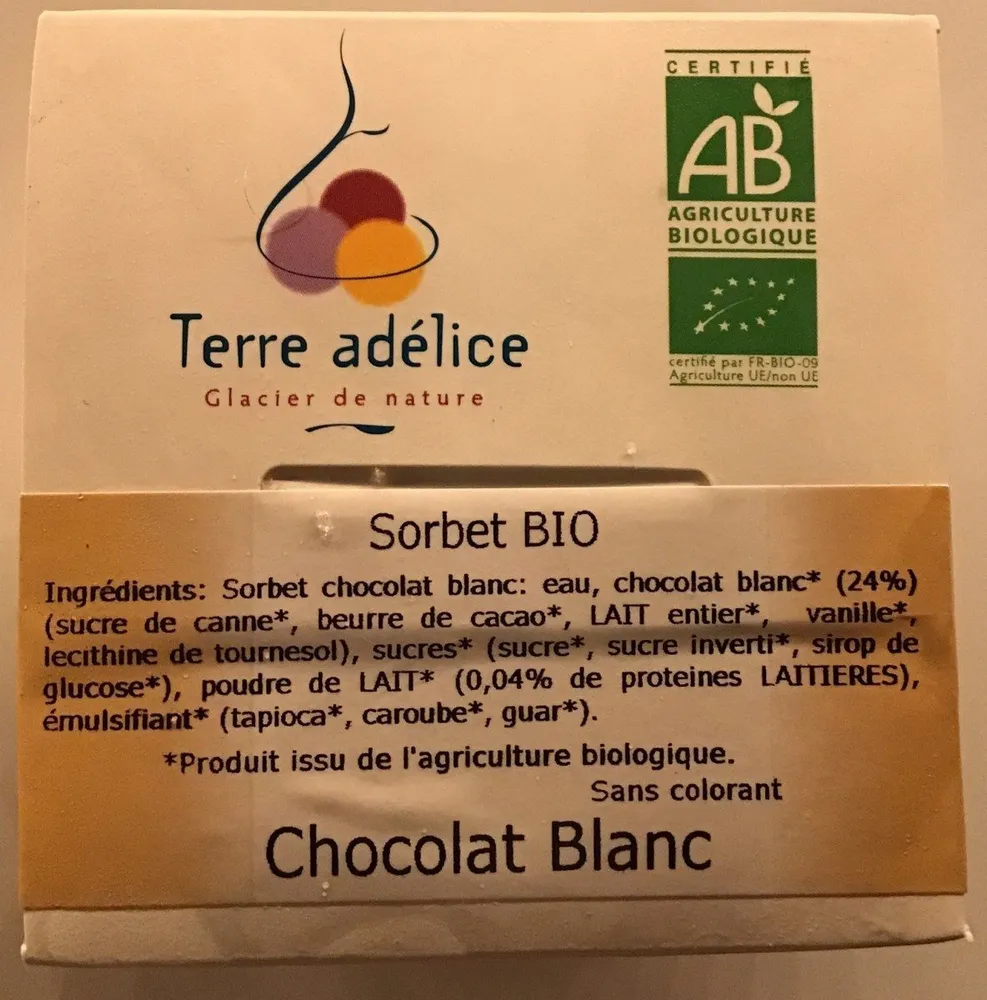 Sorbet chocolat blanc