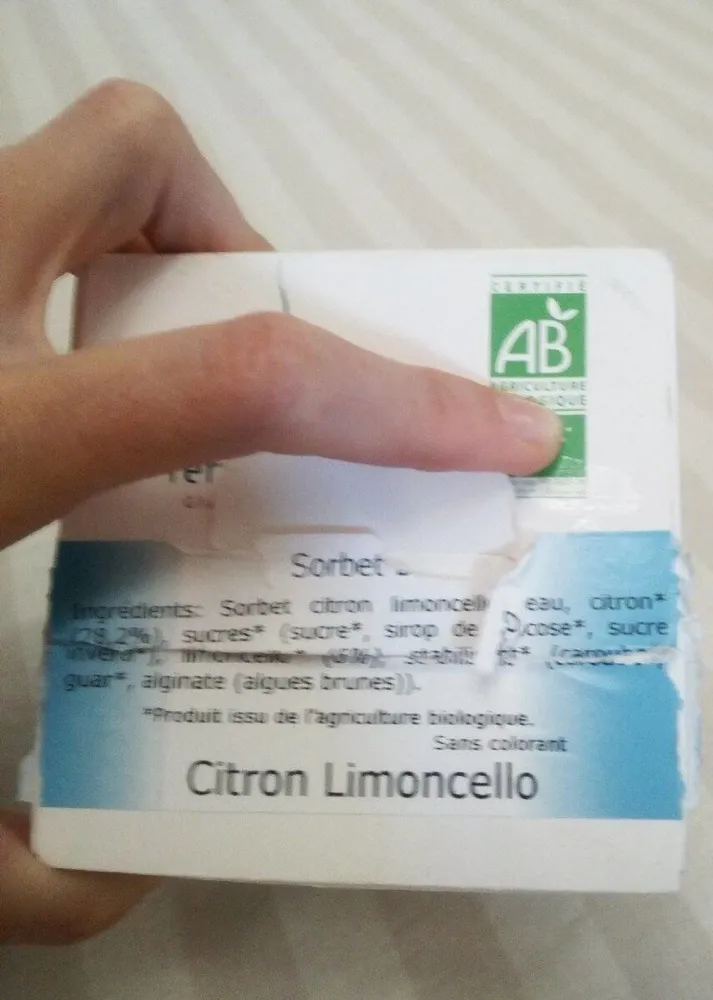 Glace citron limoncello