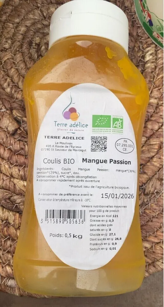 Coulis bio mangue passion