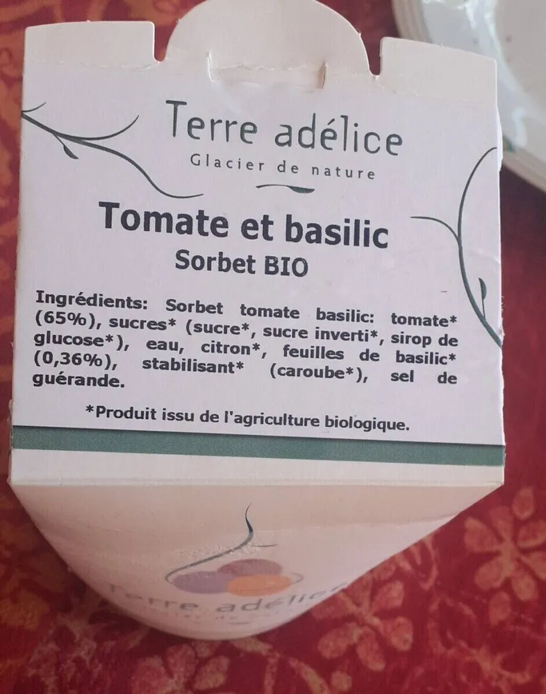 sorbet tomate et basilic bio