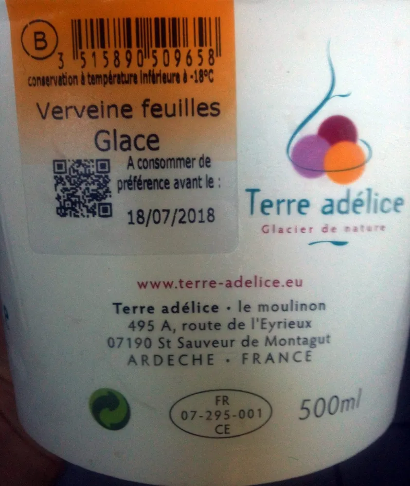 Glace verveine feuilles